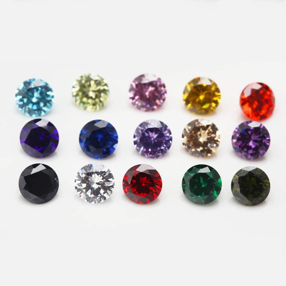 Size 1Mm - 10Mm round Cut Cubic Zirconia Stone Loose CZ Stones Mixed 15 Colors Synthetic Gemstone - WORLD TIME VISITS