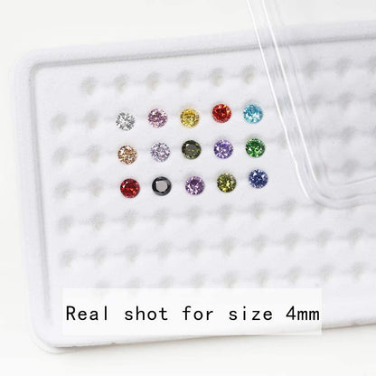 Size 1Mm-10Mm round Cut Cubic Zirconia Stone Loose CZ Stones Mixed 15 Colors Synthetic Gemstone