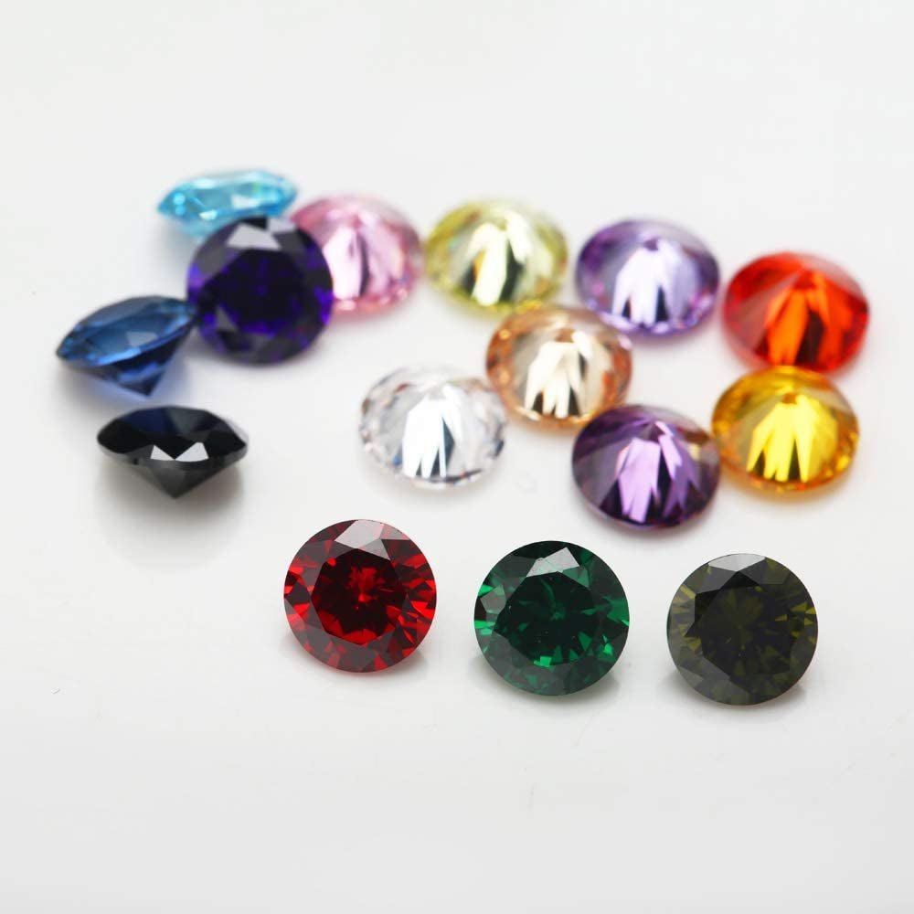 Size 1Mm-10Mm round Cut Cubic Zirconia Stone Loose CZ Stones Mixed 15 Colors Synthetic Gemstone