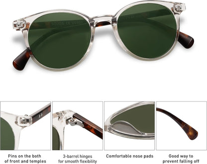 Small round Classic Polarized Sunglasses for Women Men Vintage Style UV400 Lens SJ2113