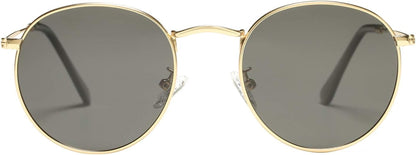 Small round Metal Polarized Sunglasses for Women Retro Designer Style