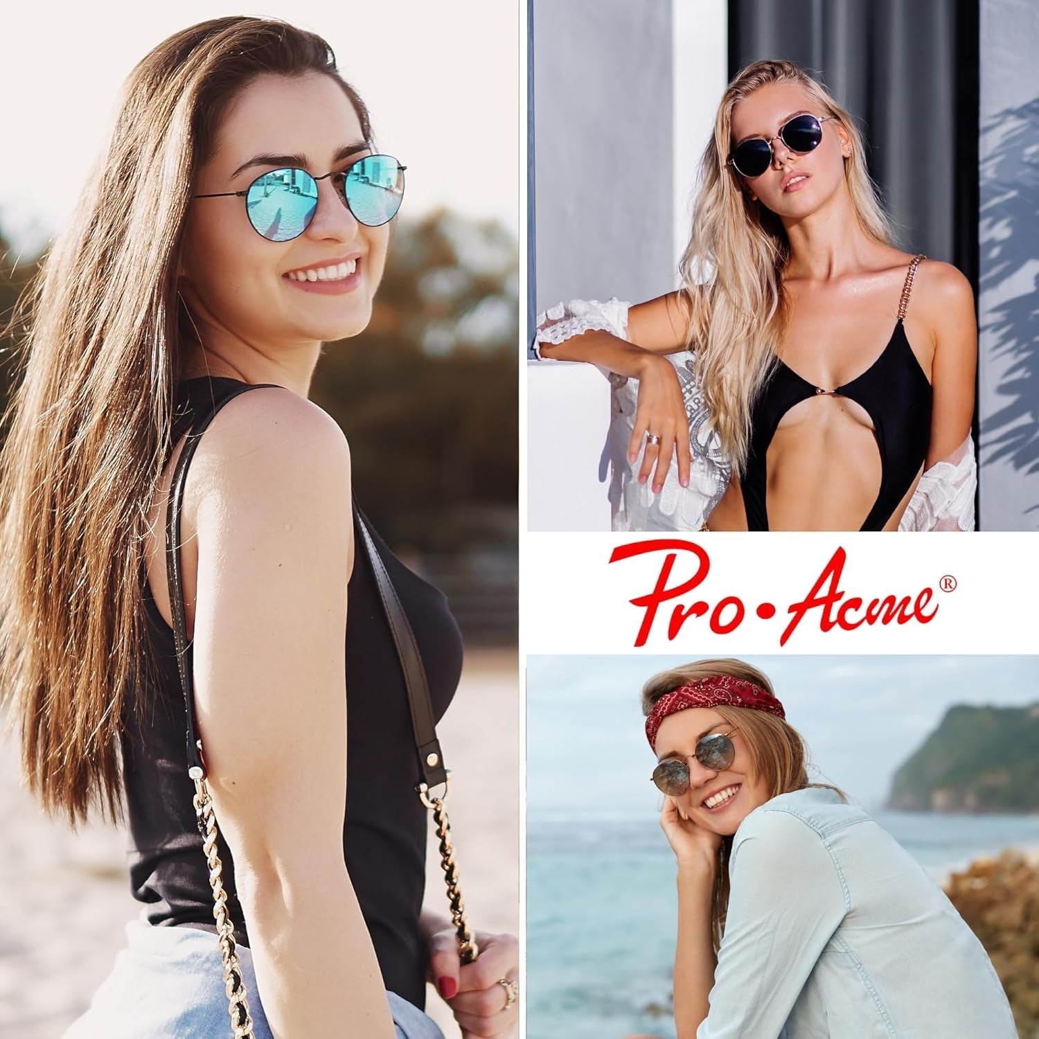 Small round Metal Polarized Sunglasses for Women Retro Designer Style - WORLD TIME VISITS