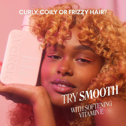 Smooth Conditioner 12Oz for Frizzy, Coarse, and Curly Hair, Made from Coconut Oil, Shea Butter, & Vitamin E, 100% Recyclable Bottles (350Ml), Pink (10433) - WORLD TIME VISITS