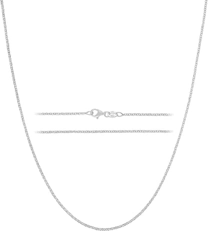 Solid 925 Sterling Silver Chain Necklace - Diamond Cut Cable Link Chain – 1.6Mm Thin, Dainty, for Women & Men with Lobster Clasp – Made in Italy, (16 - 30 Inch) - WORLD TIME VISITS