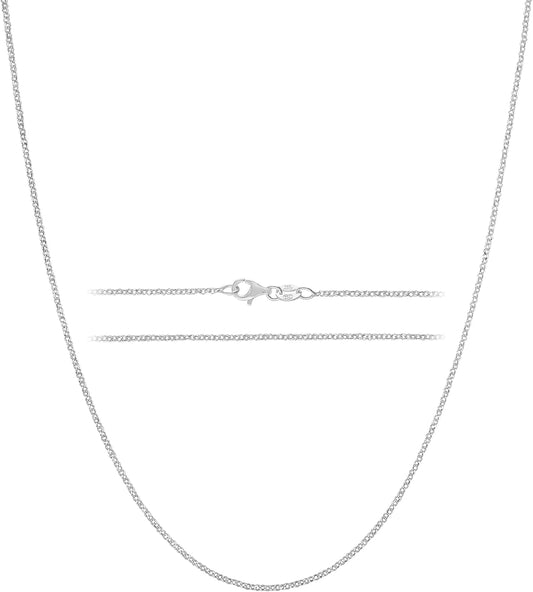 Solid 925 Sterling Silver Chain Necklace - Diamond Cut Cable Link Chain – 1.6Mm Thin, Dainty, for Women & Men with Lobster Clasp – Made in Italy, (16 - 30 Inch) - WORLD TIME VISITS