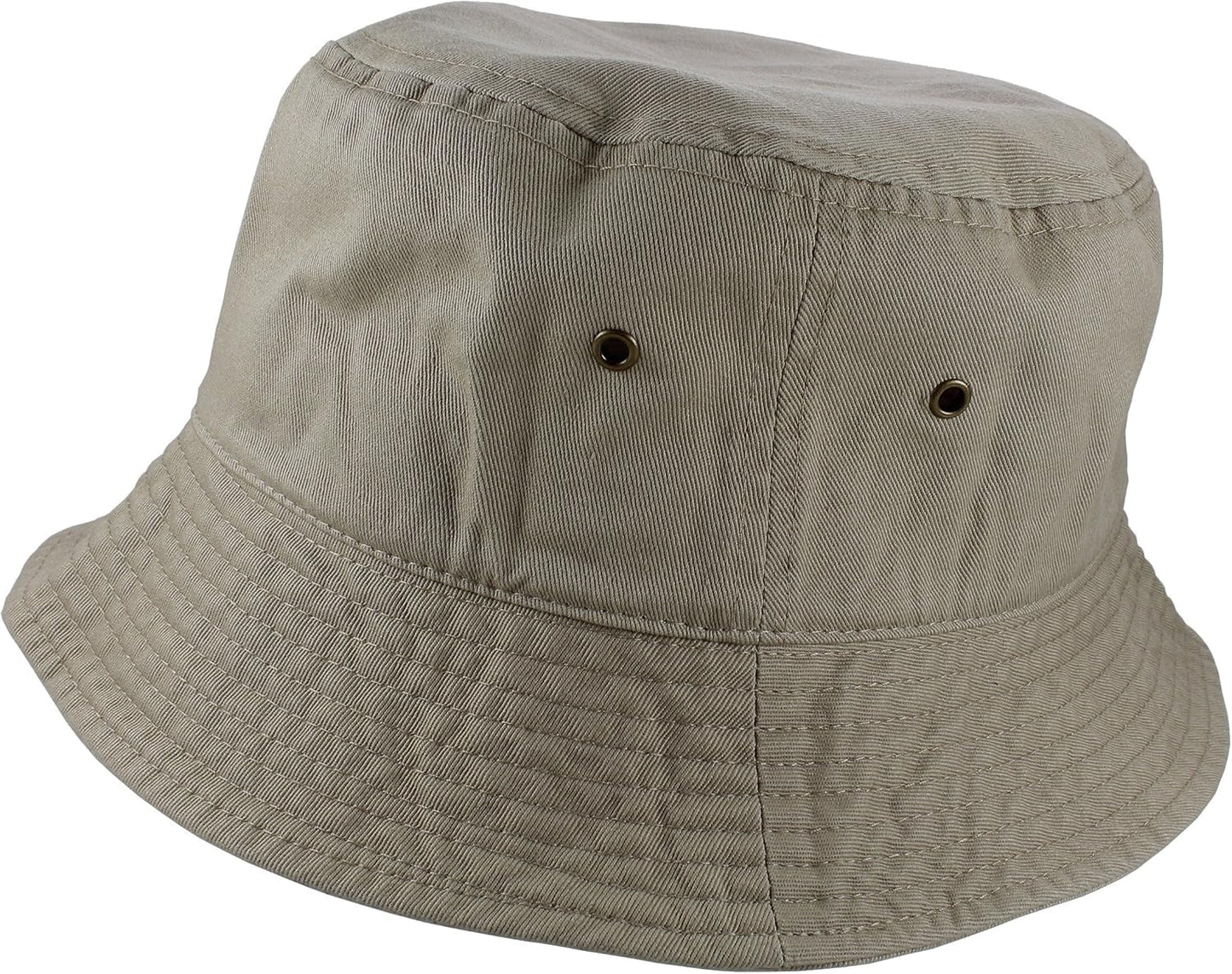 Solid Color 100% Cotton Bucket Hat for Women and Men Packable Travel Summer Beach Hat - WORLD TIME VISITS