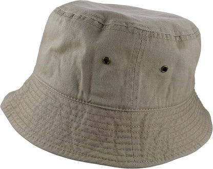 Solid Color 100% Cotton Bucket Hat for Women and Men Packable Travel Summer Beach Hat - WORLD TIME VISITS