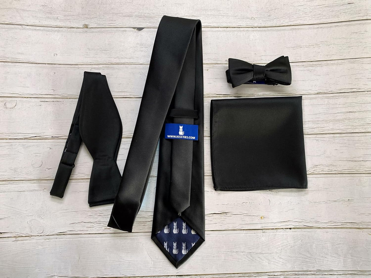 Solid Satin Tie Pure Color Necktie Mens Ties + Gift Box