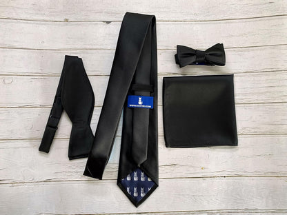 Solid Satin Tie Pure Color Necktie Mens Ties + Gift Box