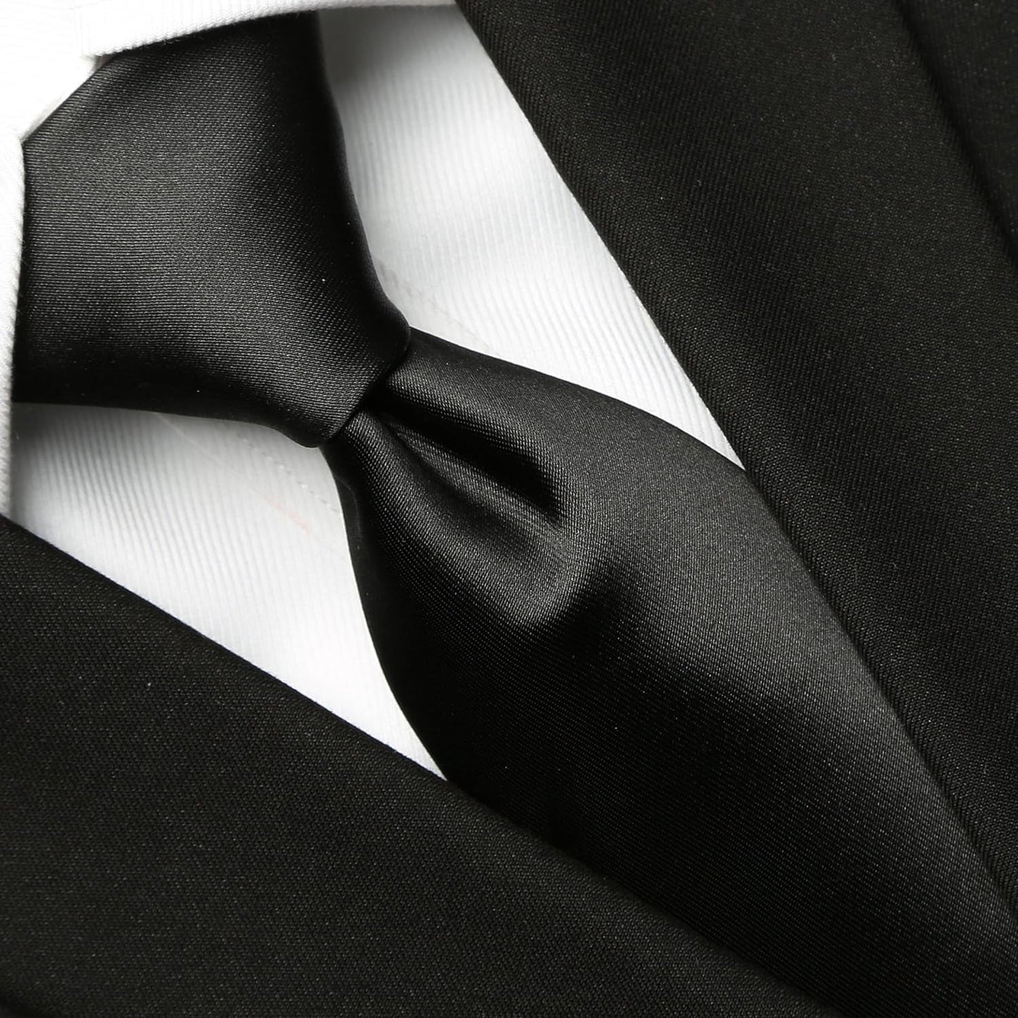 Solid Satin Tie Pure Color Necktie Mens Ties + Gift Box