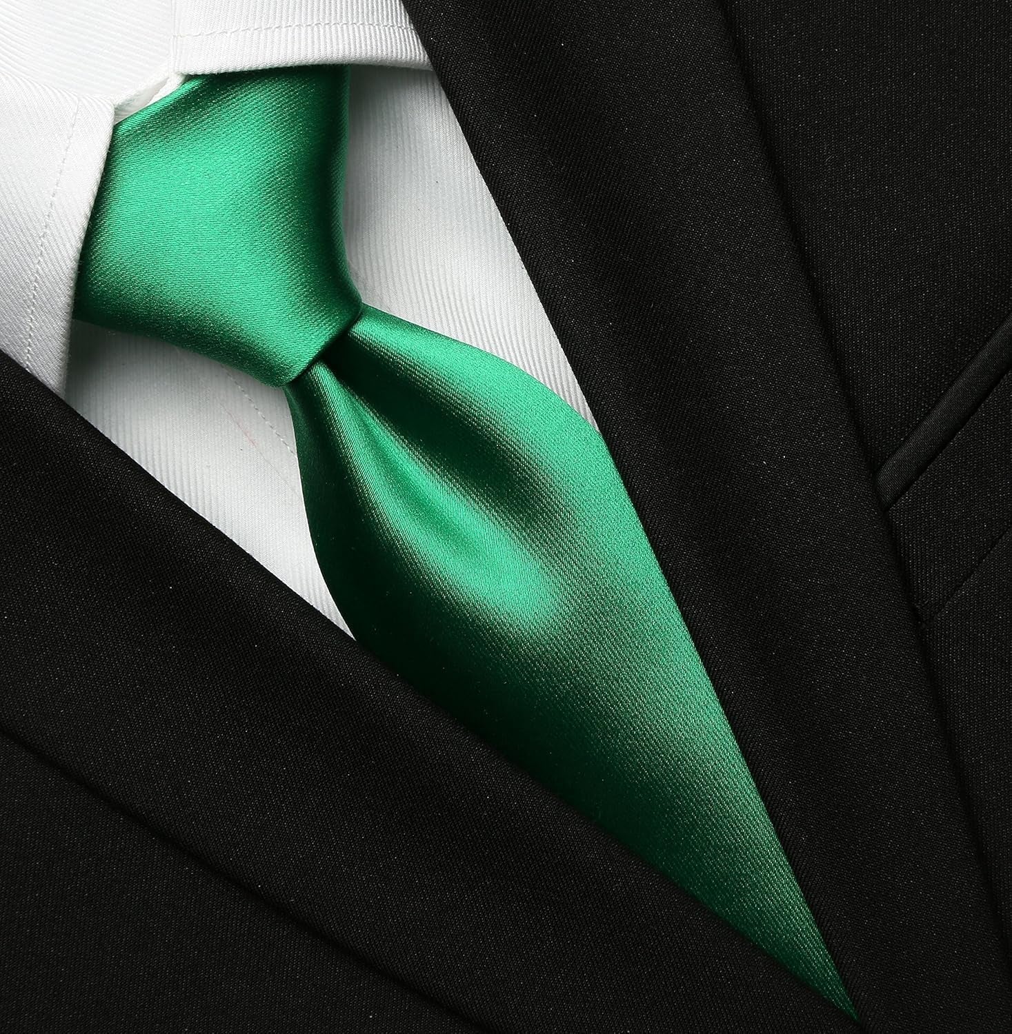 Solid Satin Tie Pure Color Necktie Mens Ties + Gift Box - WORLD TIME VISITS