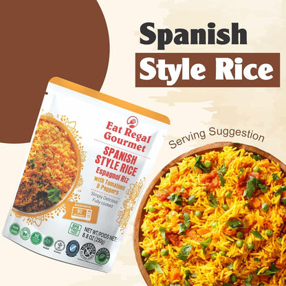 Spanish Rice Pack of 6, 8.8 Ounce, Ready to Eat in 90 Sec | 100% Natural Ingredients | Precooked Rice | Ready Rice | Family Meals Ready to Eat | Microwavable | Side Dish