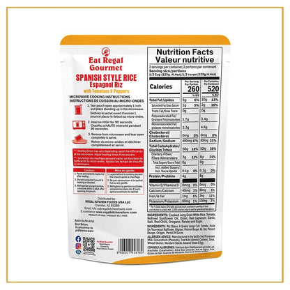 Spanish Rice Pack of 6, 8.8 Ounce, Ready to Eat in 90 Sec | 100% Natural Ingredients | Precooked Rice | Ready Rice | Family Meals Ready to Eat | Microwavable | Side Dish