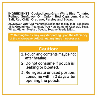 Spanish Rice Pack of 6, 8.8 Ounce, Ready to Eat in 90 Sec | 100% Natural Ingredients | Precooked Rice | Ready Rice | Family Meals Ready to Eat | Microwavable | Side Dish