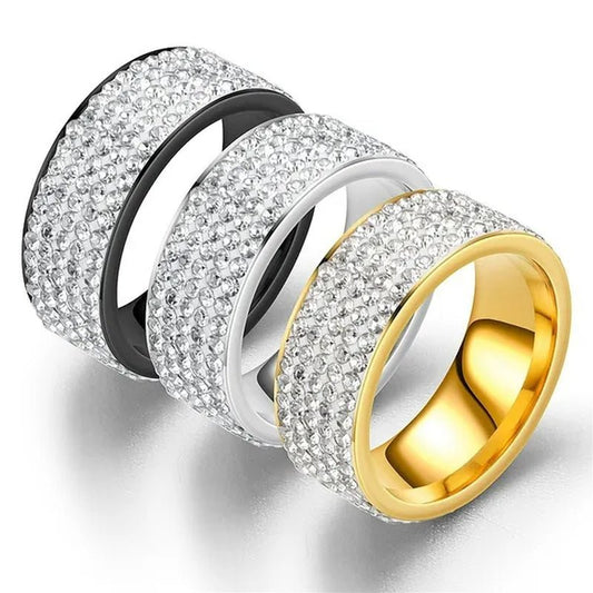 Sparkling 925 Solid Sterling Silver White Sapphire Diamond Wedding Band Rings Engagement Anniversary Party Jewelry Size 5 - 12 - WORLD TIME VISITS