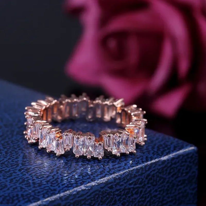 Sparkling 925 Sterling Silver and Gold Natural Gemstone White Sapphire Ring Women Party Anniversary Fine Jewelry