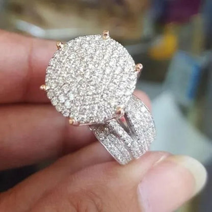 Sparkling Women 925 Sterling Silver White Sapphire Diamond Ring Bride Wedding Jewelry Size 6 7 8 9 10 - WORLD TIME VISITS