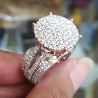 Sparkling Women 925 Sterling Silver White Sapphire Diamond Ring Bride Wedding Jewelry Size 6 7 8 9 10