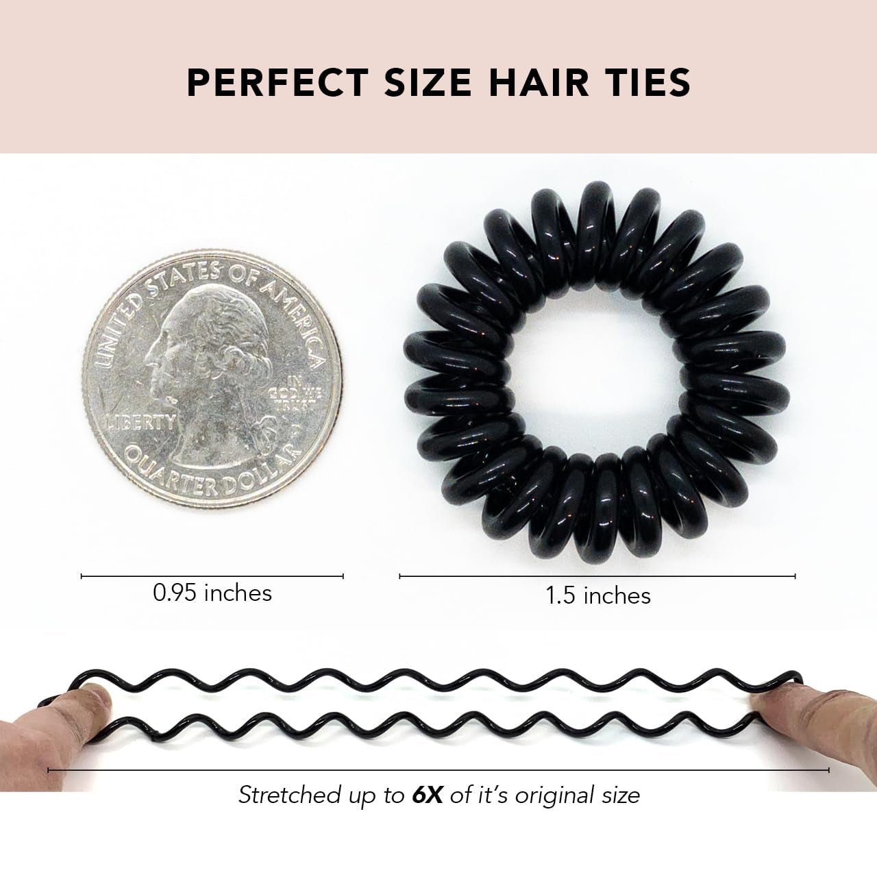 Spiral Hair Ties for Women, Coil Hair Ties for Thick Hair, No Crease Hair Tie, Spiral Hair Ties No Damage, Hair Coils & Phone Cord Hair Ties for Thin Hair, Hair Ties Spiral, 8Pcs (Brunette) - WORLD TIME VISITS