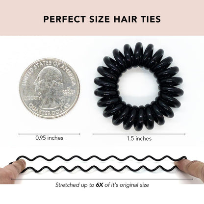 Spiral Hair Ties for Women, Coil Hair Ties for Thick Hair, No Crease Hair Tie, Spiral Hair Ties No Damage, Hair Coils & Phone Cord Hair Ties for Thin Hair, Hair Ties Spiral, 8Pcs (Brunette) - WORLD TIME VISITS