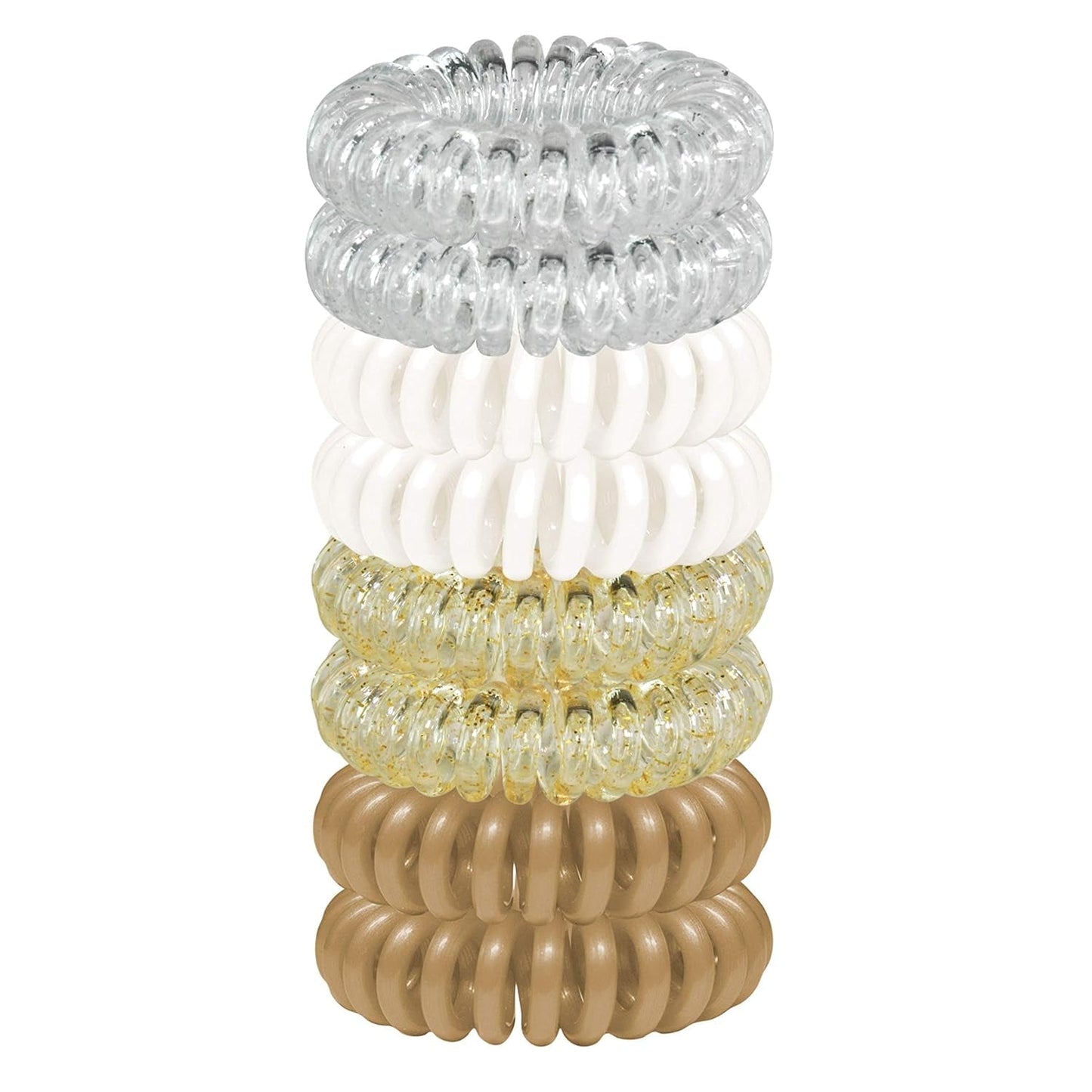 Spiral Hair Ties for Women - Creaseless and Dent-Free Coil Hair Ties | No Damage, Phone Cord Coils | Made of Flexible and Durable Plastic | 8Pcs (Blonde)