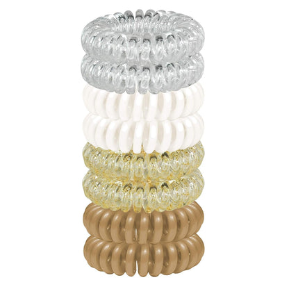 Spiral Hair Ties for Women - Creaseless and Dent-Free Coil Hair Ties | No Damage, Phone Cord Coils | Made of Flexible and Durable Plastic | 8Pcs (Blonde)