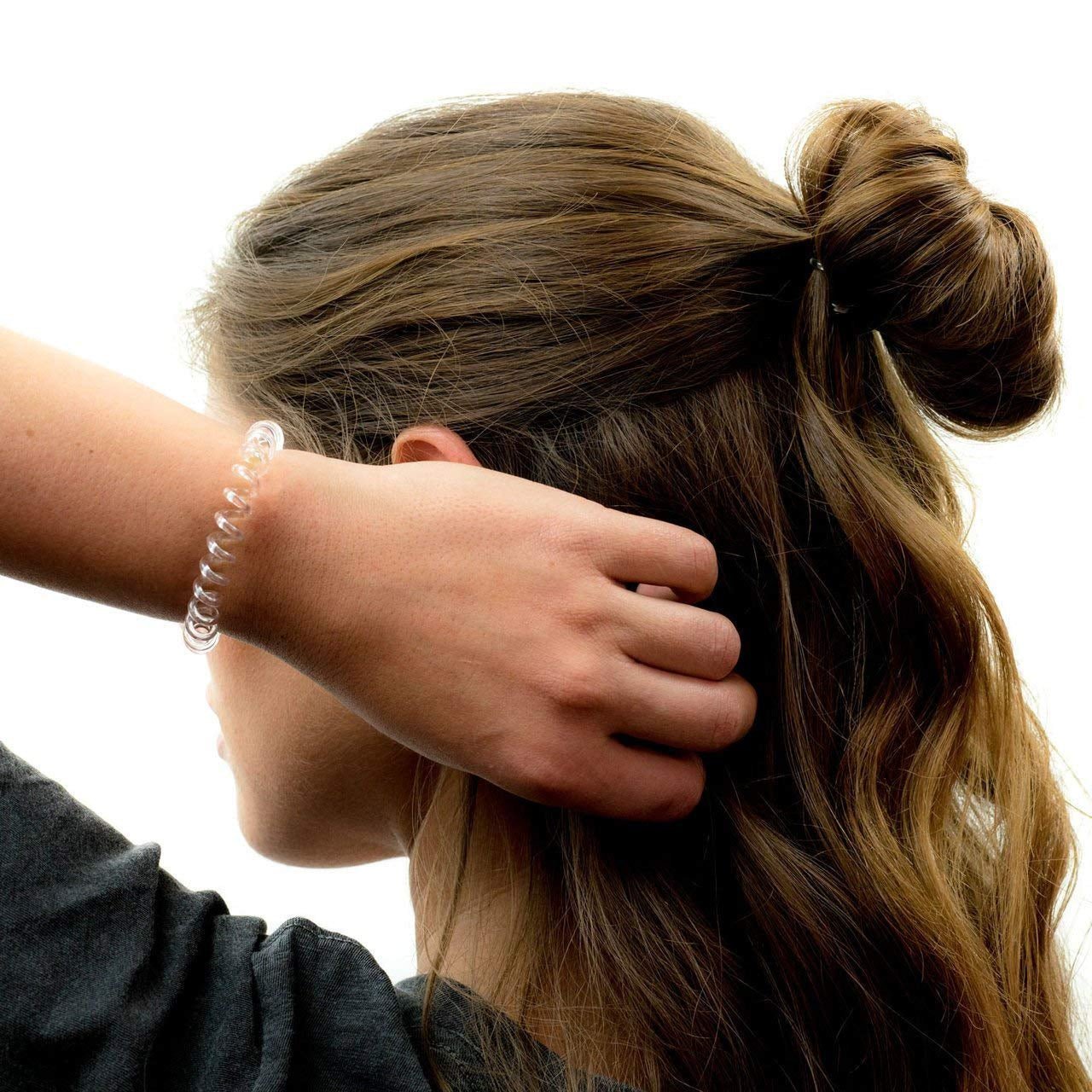 Spiral Hair Ties for Women - Creaseless and Dent-Free Coil Hair Ties | No Damage, Phone Cord Coils | Made of Flexible and Durable Plastic | 8Pcs (Blonde)