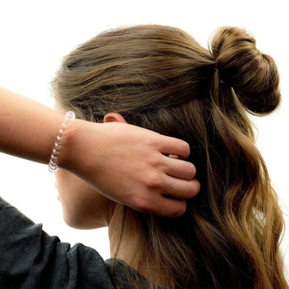 Spiral Hair Ties for Women - Creaseless and Dent-Free Coil Hair Ties | No Damage, Phone Cord Coils | Made of Flexible and Durable Plastic | 8Pcs (Blonde)