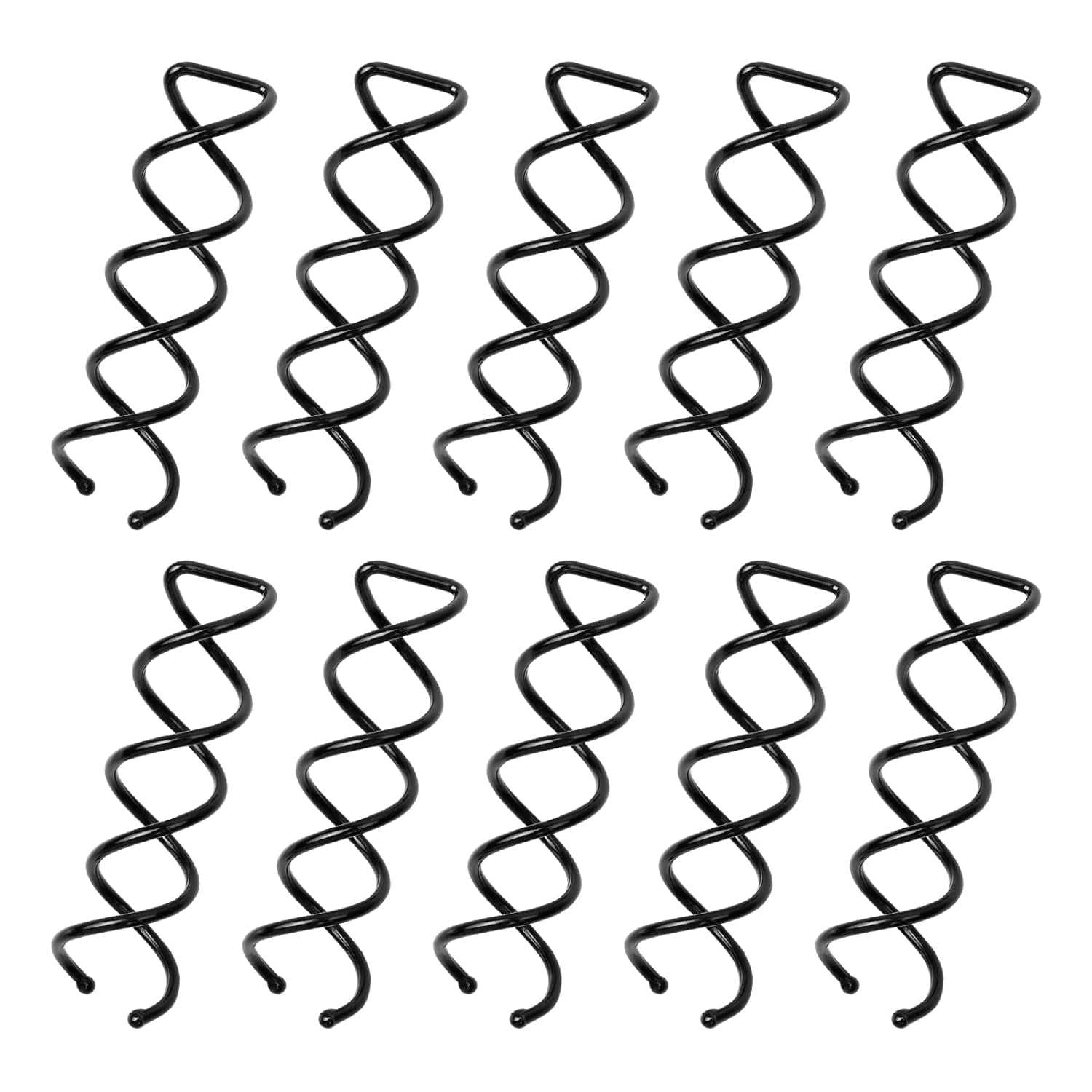 Spiral Twist Hair Pins (10 - Pack) – Durable Non - Scratch Corkscrew Design for Effortless Bun Hairstyles – (Black) - WORLD TIME VISITS