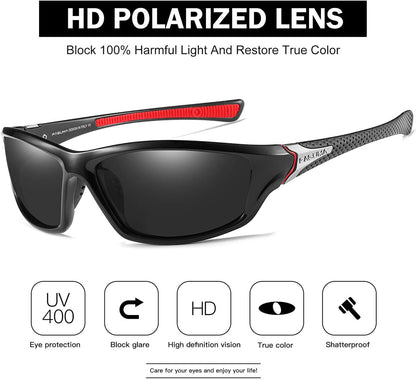 Sports Polarized Sunglasses for Men Cycling Driving Fishing UV400 Protection - WORLD TIME VISITS