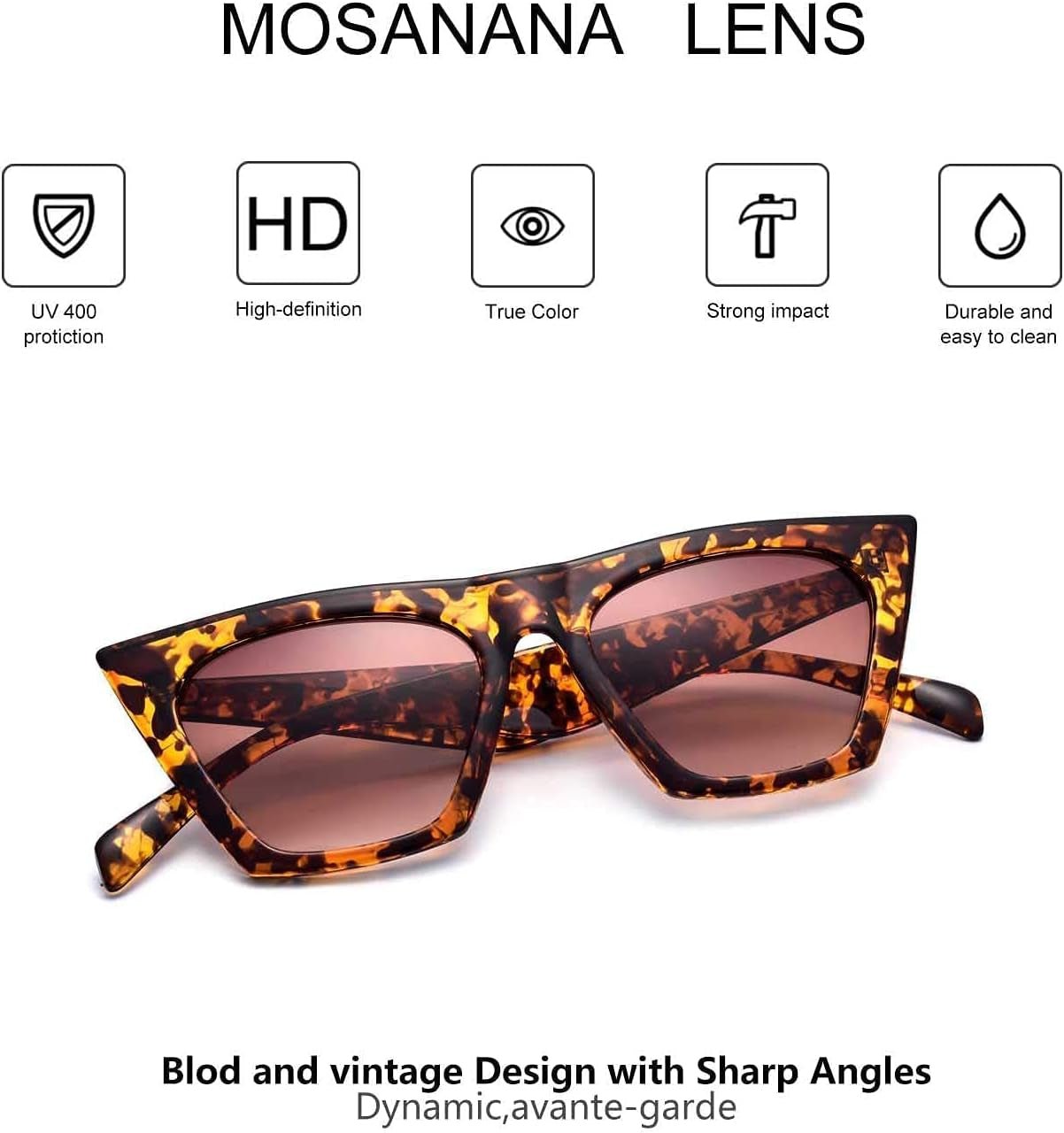 Square Cat Eye Sunglasses for Women Trendy Style Model-Shine