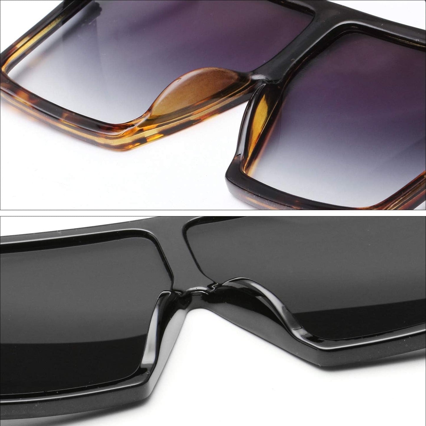 Square Oversized Sunglasses for Women Men Flat Top Fashion Shades