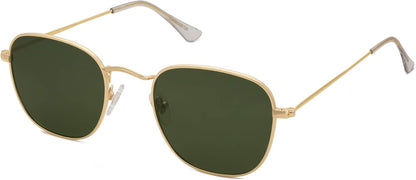 Square Polarized Sunglasses for Men Women Classic Vintage Retro Style - WORLD TIME VISITS