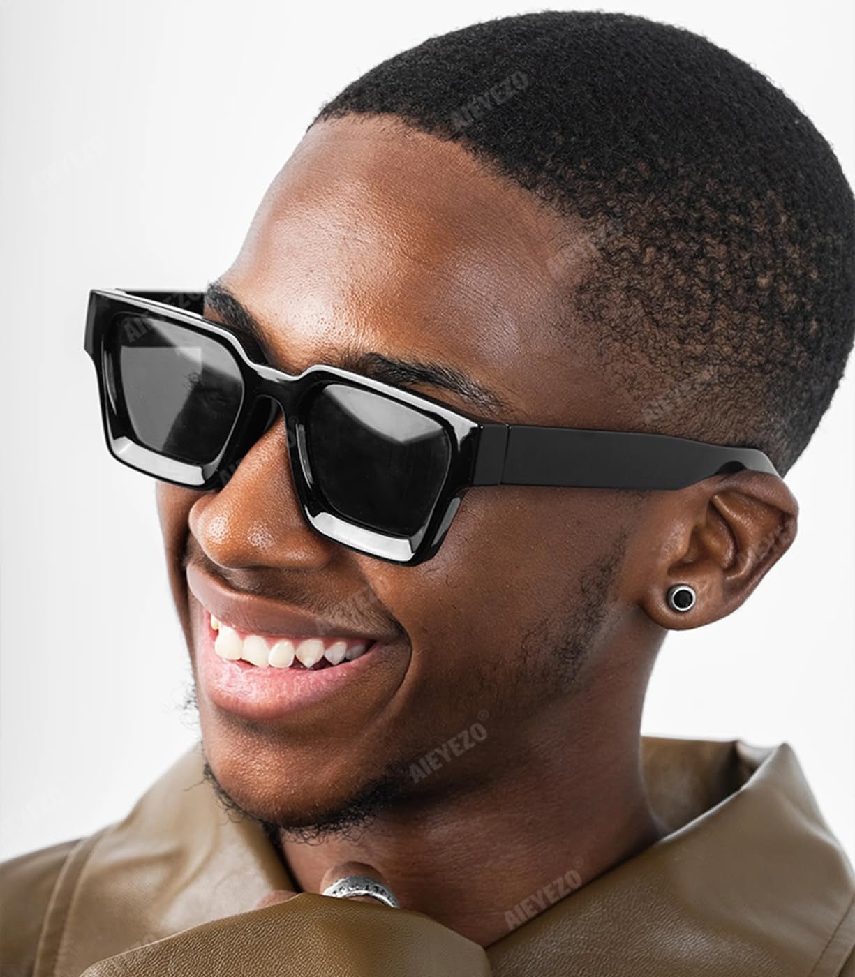 Square Sunglasses for Women Men Square Thick Frame Sun Glasses Simple Designer Style Shades - WORLD TIME VISITS