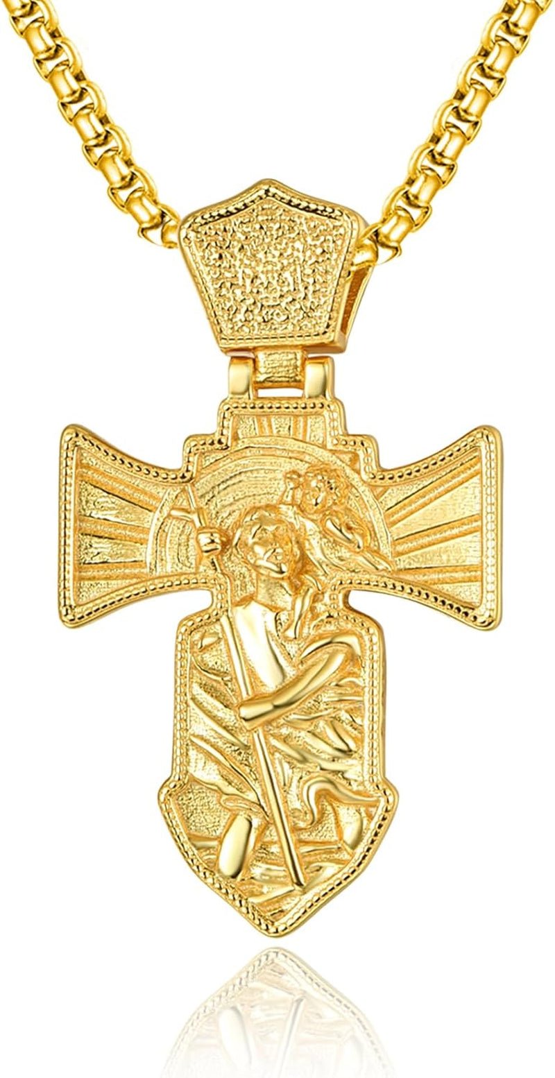St Michael/St Christopher Necklace S925 Sterling Silver Archangel Saint Michael Protect US Pendant Jewelry Graduation Gifts for Women Men - WORLD TIME VISITS