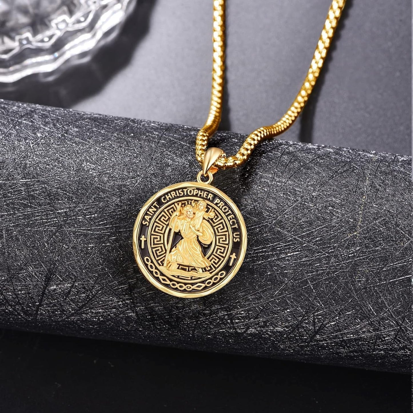 St Michael/St Christopher Necklace S925 Sterling Silver Archangle Saint Michael Protect US Pendant Jewelry Graduation Gifts for Women Men - WORLD TIME VISITS