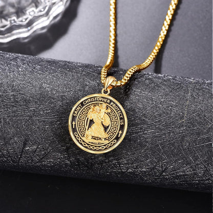 St Michael/St Christopher Necklace S925 Sterling Silver Archangle Saint Michael Protect US Pendant Jewelry Graduation Gifts for Women Men - WORLD TIME VISITS