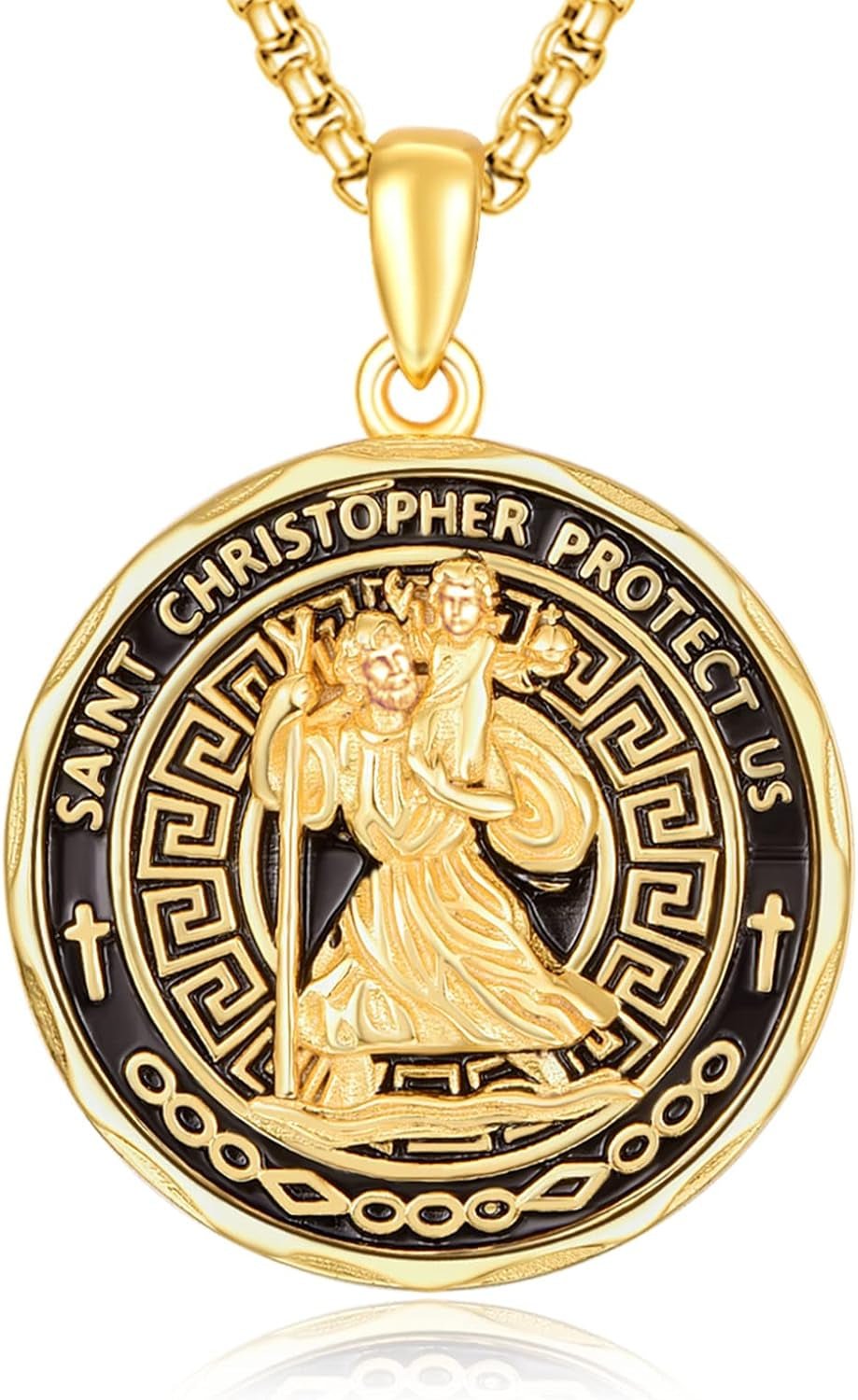St Michael/St Christopher Necklace S925 Sterling Silver Archangle Saint Michael Protect US Pendant Jewelry Graduation Gifts for Women Men - WORLD TIME VISITS