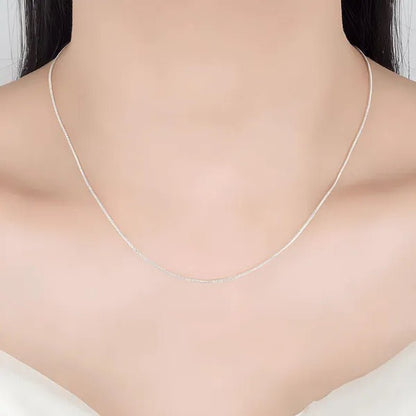 Stacked Jewelry 1Mm Snake Chain Gold Plated 925 Sterling Silver Necklace for Women - WORLD TIME VISITS