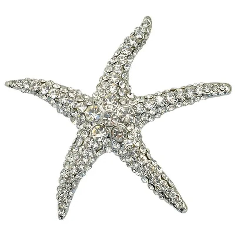 starfish brooches Blue Rhinestone Starfish Brooch Fashion colorful bridesmaid wedding For Woman