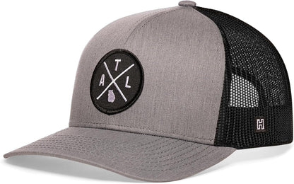 State City Trucker Hat for Men & Women, Adjustable Baseball Hat, Mesh Snapback, Sturdy Outdoor Black Golf Hat - WORLD TIME VISITS