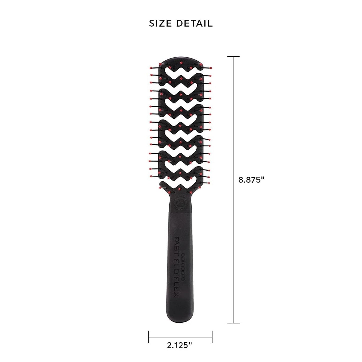 Static Free Fast Flo Flex Vent Hair Brush - Quick Drying, Detangling, and Styling - Anti-Static Bristles for Frizz-Free Blowouts, Ideal for All Hair Types