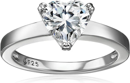 Sterling Silver Fancy Shape Solitaire Ring Made with Infinite Elements Zirconia, (Previously Amazon Collection) - WORLD TIME VISITS