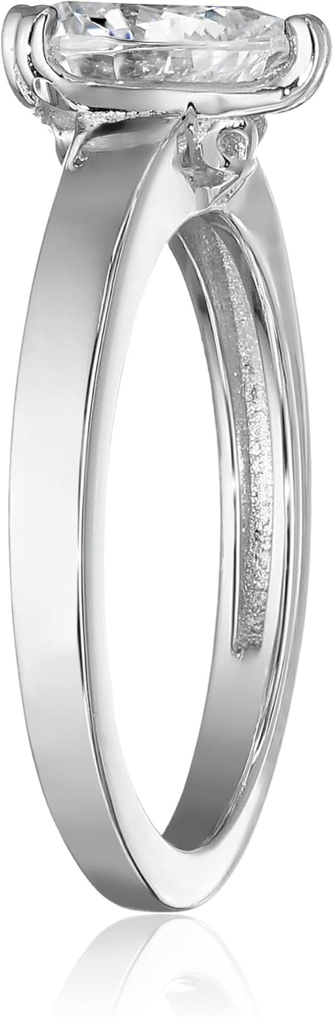 Sterling Silver Fancy Shape Solitaire Ring Made with Infinite Elements Zirconia, (Previously Amazon Collection)