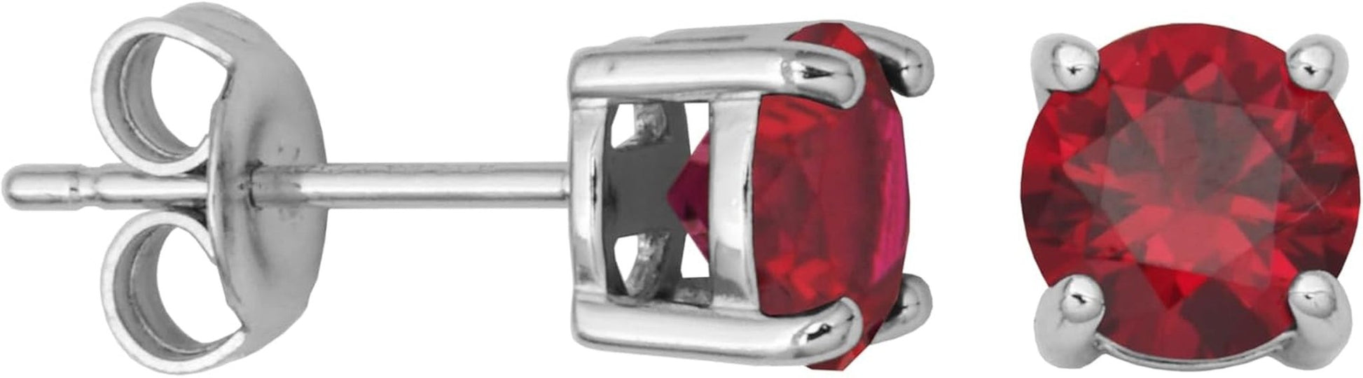 Sterling Silver round Birthstone Stud Earrings (Previously Amazon Collection) - WORLD TIME VISITS