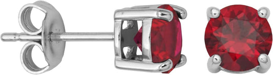Sterling Silver round Birthstone Stud Earrings (Previously Amazon Collection) - WORLD TIME VISITS