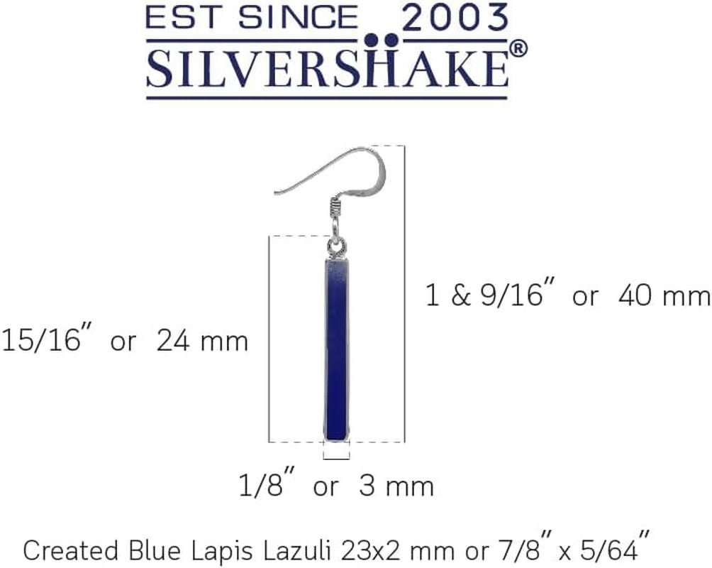 Stone Inlay White Gold Plated or 18K Gold Plated 925 Sterling Silver Long Stick Dangle Hook Earrings Jewelry for Women - WORLD TIME VISITS