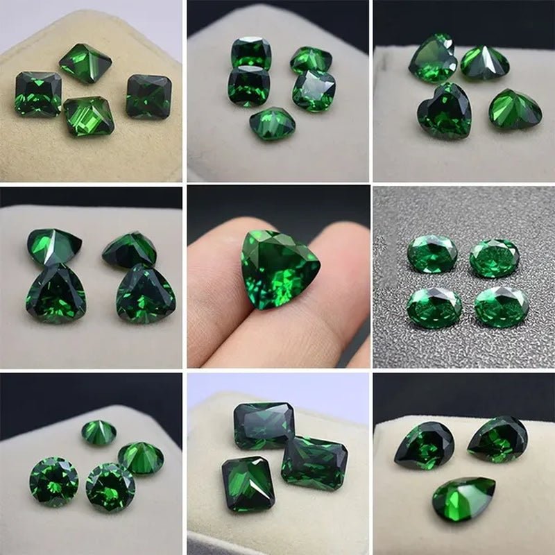 Stone of Life 3A Colombia Emerald Corundum Spinel Various Shapes Mosaic Jewelry Diy Green Gem AAA 5 - 7MM - WORLD TIME VISITS