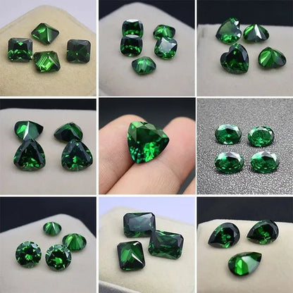 Stone of Life 3A Colombia Emerald Corundum Spinel Various Shapes Mosaic Jewelry Diy Green Gem AAA 5 - 7MM - WORLD TIME VISITS