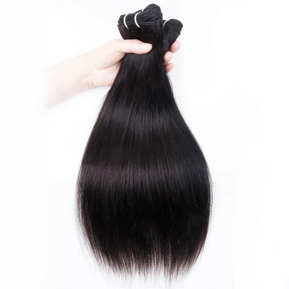 Straight 4 Bundles Human Hair 20 22 24 26 Inch 100% Unpro Cessed Brazilian Virgin Human Hair Bundles Double Weft Weave Bundles Straight Hair 70G/Bundle Hair Natural Color
